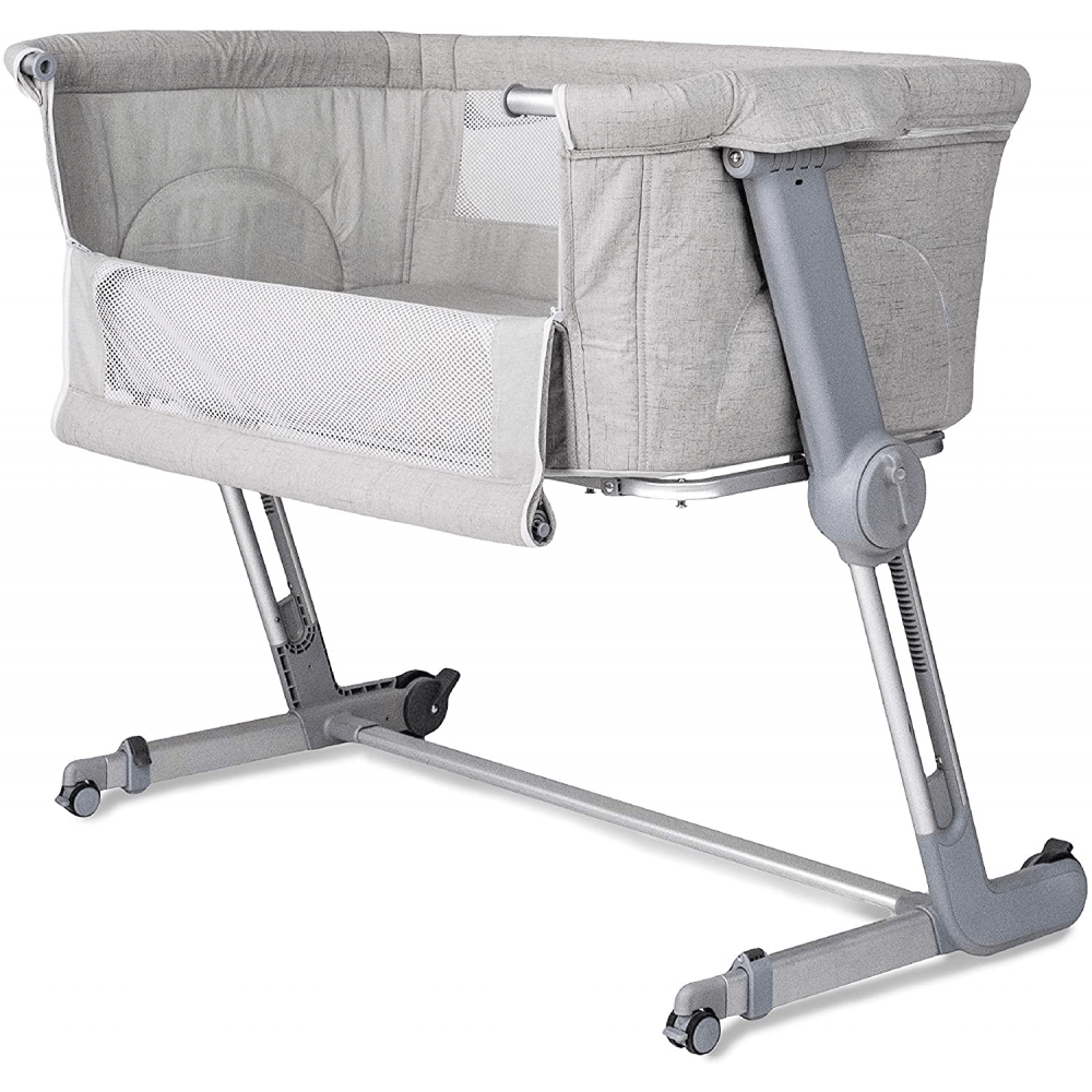 Unilove Hug Me Plus Bedside Crib Shadow Grey Olivers BabyCare