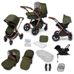 Ickle Bubba Stomp V4 All in One Travel System with ISOFIX Base – Woodland Bronze