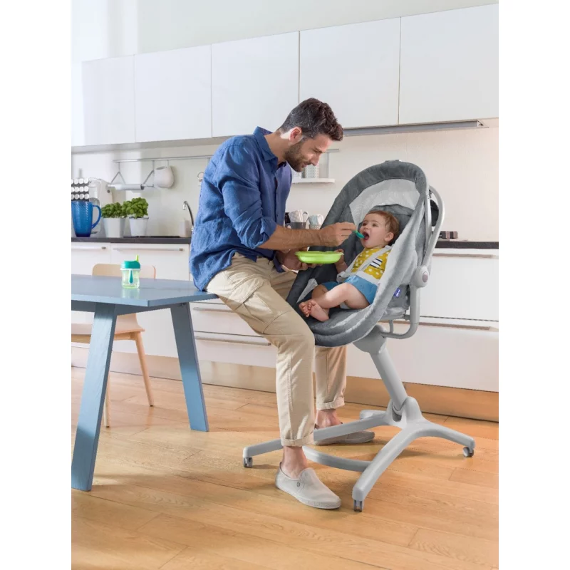 Chicco Baby Hug Air 4 in 1 Crib Titanium Highchair Baby Seat
