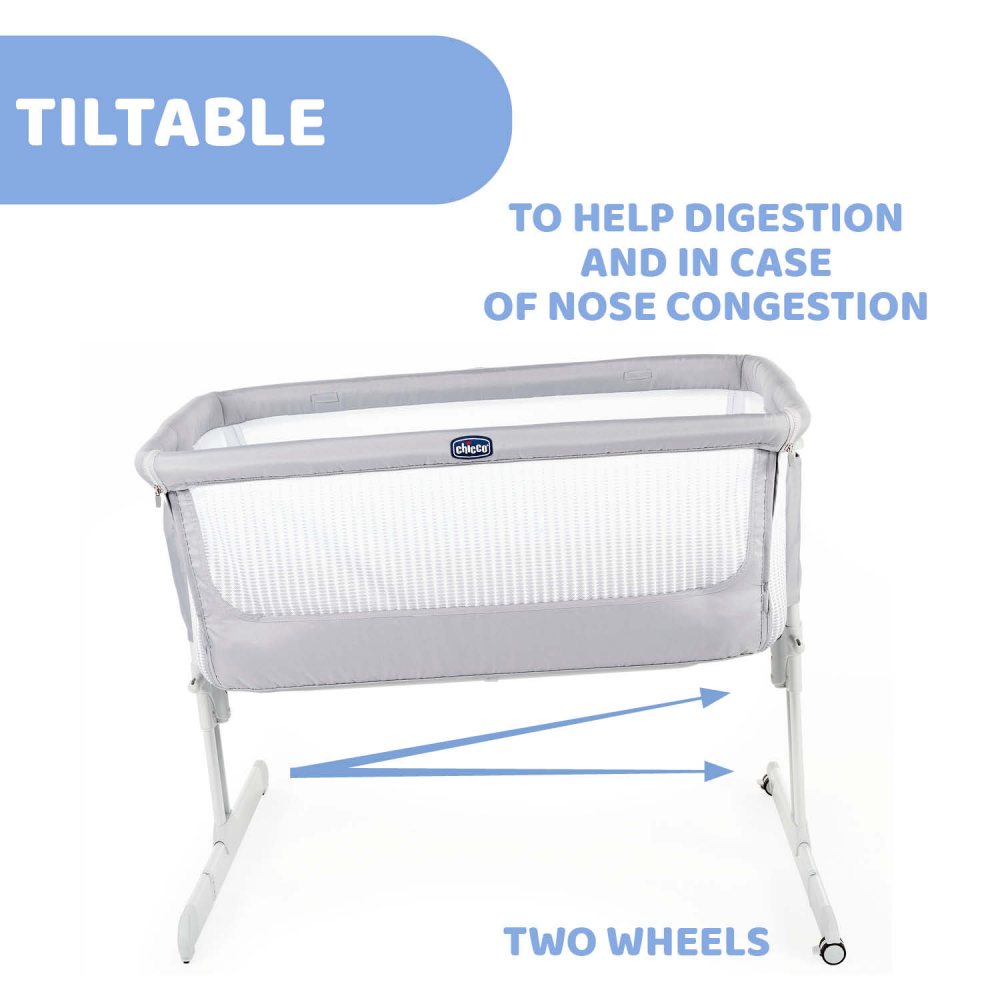 Chicco Next2Me Air Bedside Crib - Stone - Image 4