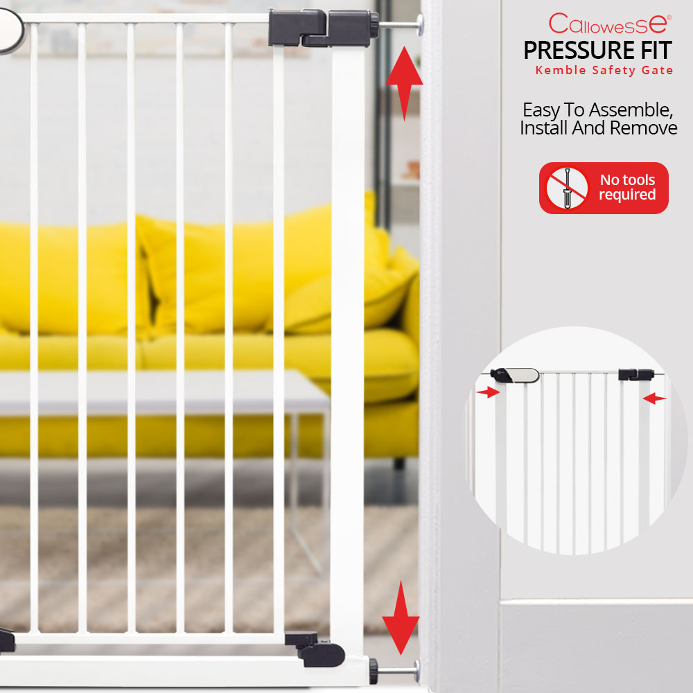 75-82cm Callowesse® Kemble Pressure Fit Safety Baby & Pet Gate White 