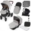 ickle bubba i-size travel system silver on silver