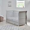 East Coast Nebraska Sleigh Cot Bed - Grey