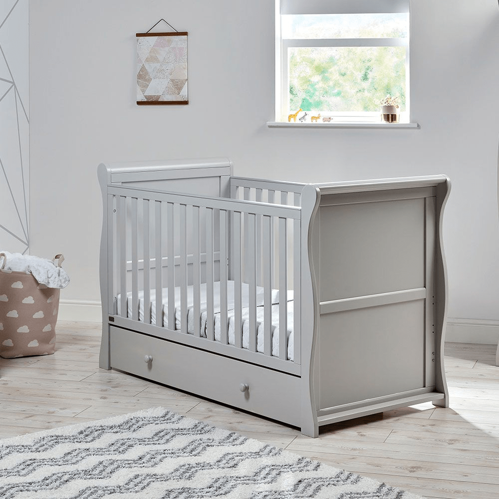 grey cot bed