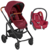 Lila CP pushchair and cabriofix car seat essential red