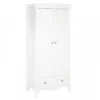 Clara 2 Double Door Wardrobe Satin white side view