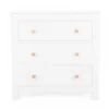 Cuddleco asylesbury 3 drawer dresser satin white ash front