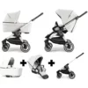 Emmaljunga NXT60 Travel System Silver White Leatherette