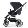 Emmaljunga NXT90 flat seat Silver Lounge Navy world face