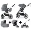 Emmaljunga NXT90 Travel System (Ergo Seat) - Silver/Lounge Grey