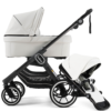 NXT90 Carrycot and Ergo Seat White Leatherette on black chassis