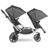 Zoom Double Tandem Pushchair Side View 2 Seats Sunshade Down