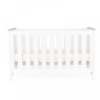 cuddleco aylesbury cot bed satin white ash front