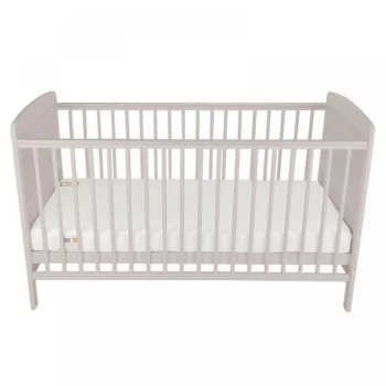 Babymore Velvet Deluxe Cot Bed White with Grey Velvet Olivers BabyCare