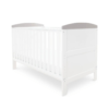 Babyhoot coleby cot bed white grey trim