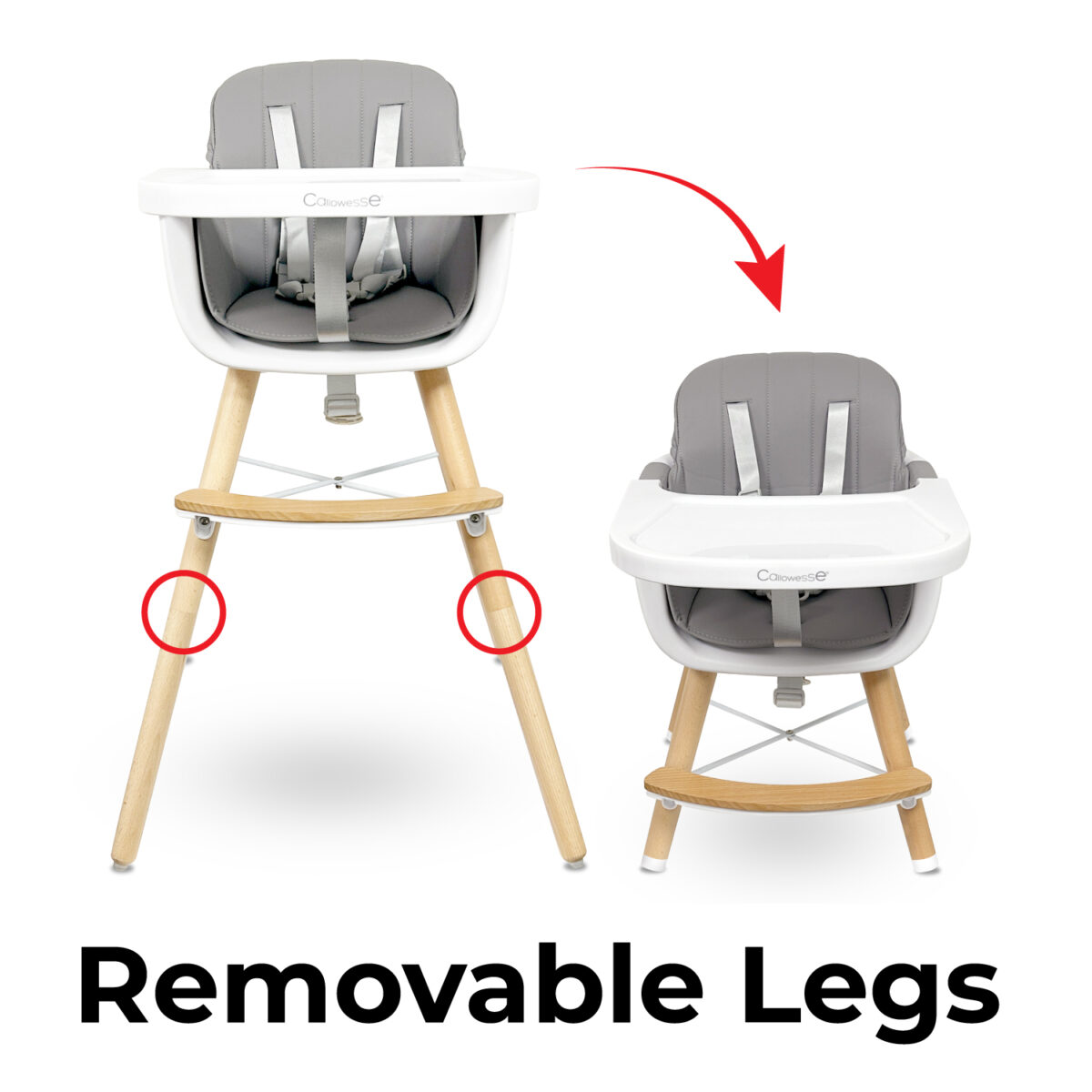 Callowesse Elate Removable Legs to Convert to Toddler Chair