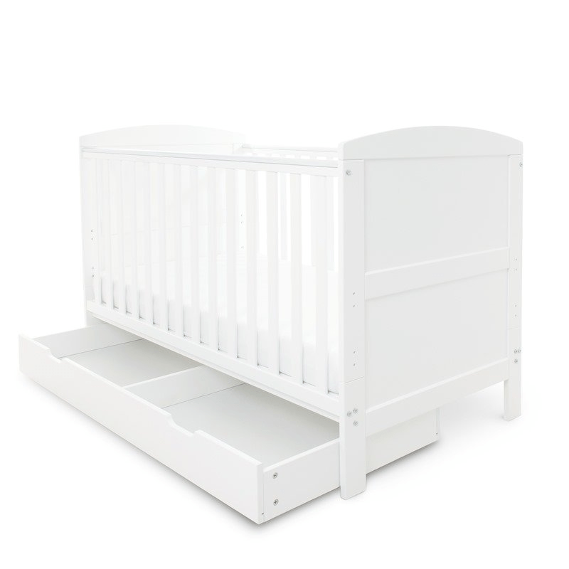 Ickle Bubba Coleby Classic Cot Bed with Under Drawer, White