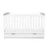 Coleby Style Cot Bed with Under Drawer - Elephant Love Grey front