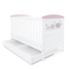 Coleby Style Cot Bed with Under Drawer - Elephant Love Pink open