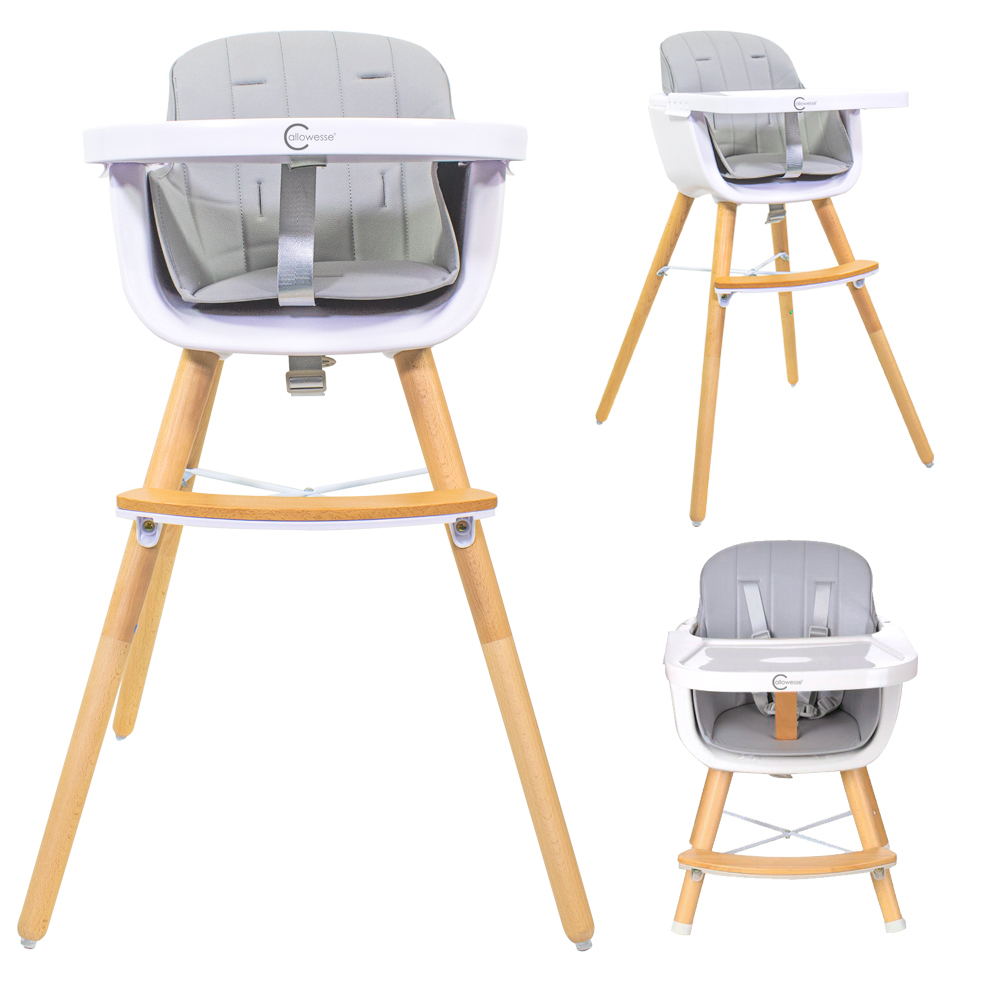 Callowesse Elata 3-in-1 Wooden Highchair – Grey