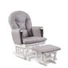 babyhoot Alford Glider Chair and Stool grey on white