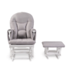 babyhoot Alford Glider Chair and Stool grey on white front