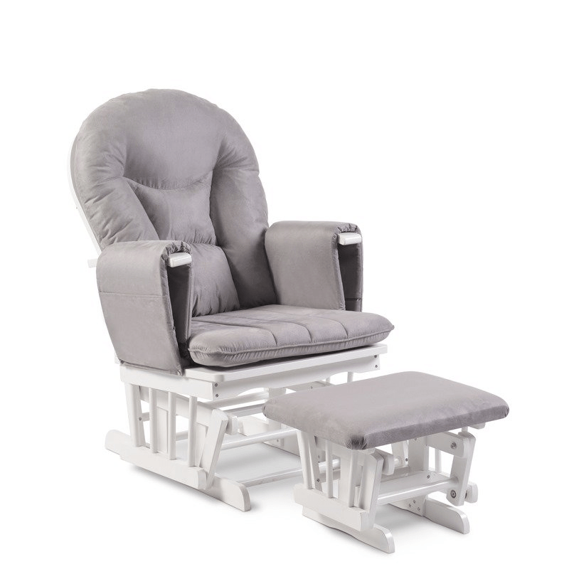 Babyhoot Alford Reclining Glider Chair and Stool - Grey