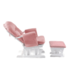 babyhoot Alford Glider Chair and Stool reclined rose pink on white side