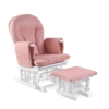 babyhoot Alford Glider Chair and Stool rose pink on white