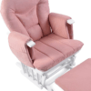 babyhoot Alford Glider Chair and Stool rose pink on white close up