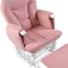 babyhoot Alford Glider Chair and Stool rose pink on white close up