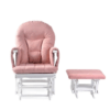 babyhoot Alford Glider Chair and Stool rose pink on white front