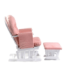 babyhoot Alford Glider Chair and Stool rose pink on white side