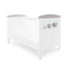 babyhoot Coleby Style Cot Bed Elephant Love Grey mattress