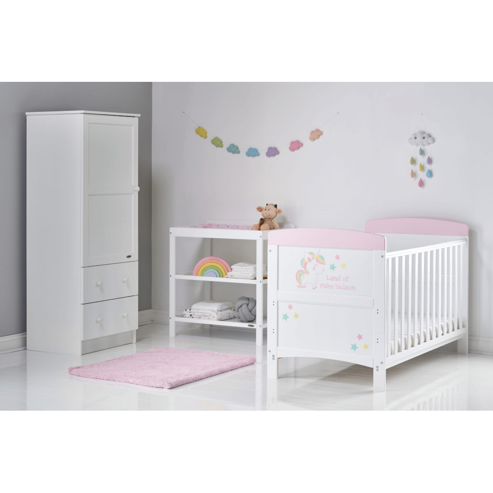 Obaby Grace Inspire 3 Piece Room Set - Unicorn White / Pink