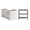 obaby whitby 2 piece set white taupe grey