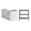 obaby whitby 2 piece set white taupe grey