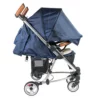 roma rizzo pushchair - navy side hood down
