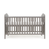 whitby cot bed taupe grey front view height adjusted