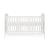 whitby cot bed white front view height adjusted