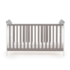 whitby cot bed white with taupe grey front view