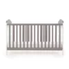 whitby cot bed white with taupe grey front view