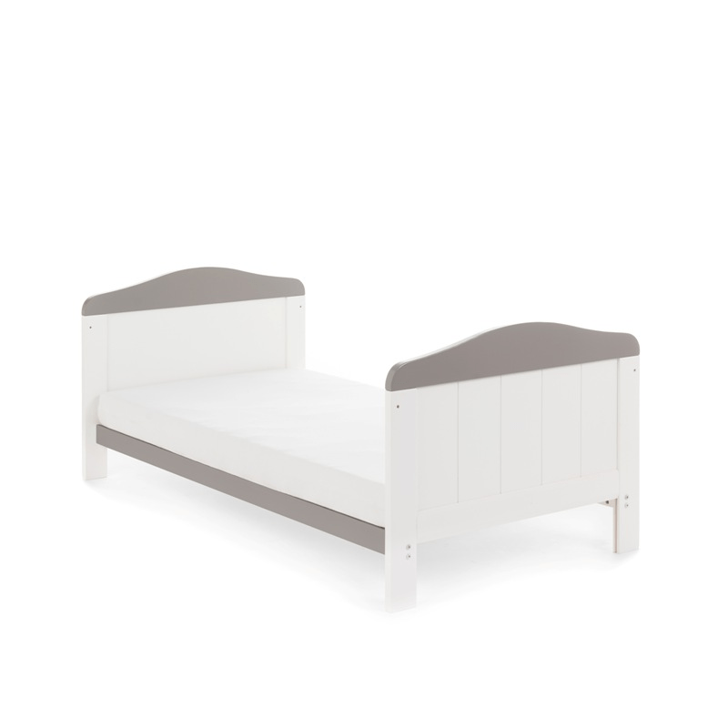 Obaby Whitby Cot Bed White with Taupe Grey