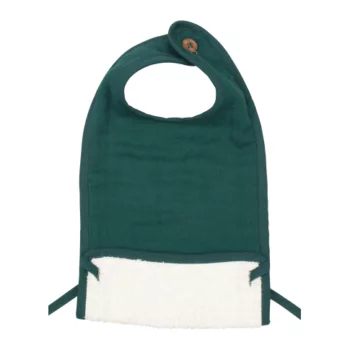 fabelab muslin feeding bib evergreen