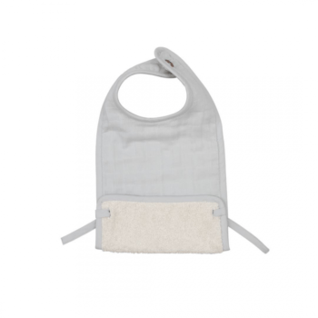 fabelab muslin feeding bib icy grey