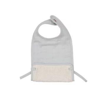 fabelab muslin feeding bib icy grey