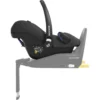 maxi cosi rock i-size car seat essential black side hoodup on base