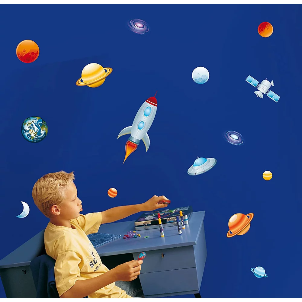 Into Space Wall Stickers Nursery Accessories Olivers BabyCare