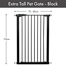 Extra Tall Pet Gate Dimensions - Black