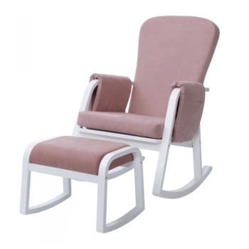 Ickle Bubba Dursley Rocking Chair and Stool - Blush Pink